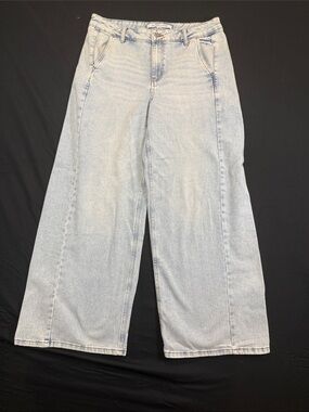 Celebrity Pink Light Blue Wide-Leg Jeans Trouser Size 13 31 Preppy Grunge